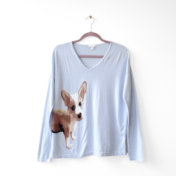 J Jill Lulu The Corgi Cotton Blend V 